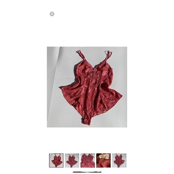 Victoria's Secret Women Satin Teddy Bodysuit Purple Vintage Small - Picture 5 of 5